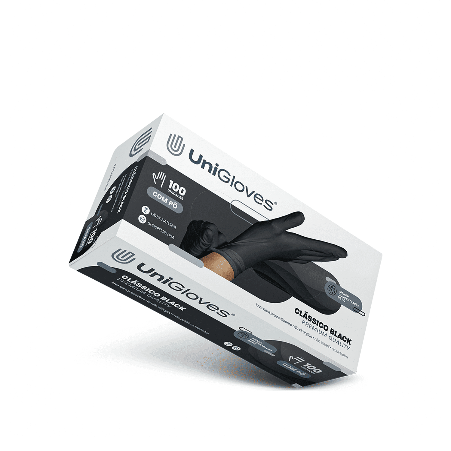 Luva de Procedimento de Nitrilo Preta - Unigloves